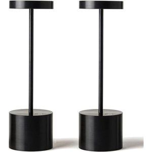 2 Pack Rechargeable Table Lamp, LED Cordless Desk Lamp, Portable (Black)